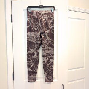 Athleta Aurora Shine Tights Leggings M HighRise Burgundy Marble Seamless Shimmer